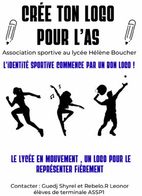 Concours logo AS lancé par les élèves (vice présidente AS et vice secrétaire AS)